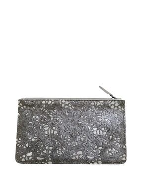 LAFAYETTE 148 NEW YORK - WHITE METALLIC SILVER MULTI USE BAG POUCH